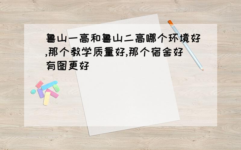 鲁山一高和鲁山二高哪个环境好,那个教学质量好,那个宿舍好有图更好