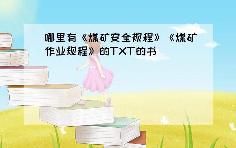 哪里有《煤矿安全规程》《煤矿作业规程》的TXT的书