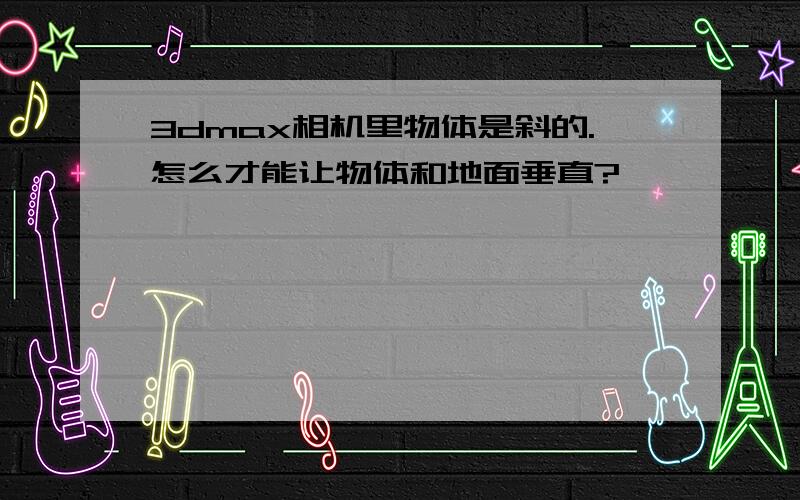 3dmax相机里物体是斜的.怎么才能让物体和地面垂直?