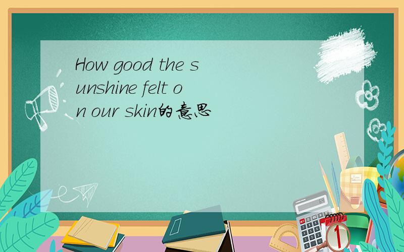 How good the sunshine felt on our skin的意思