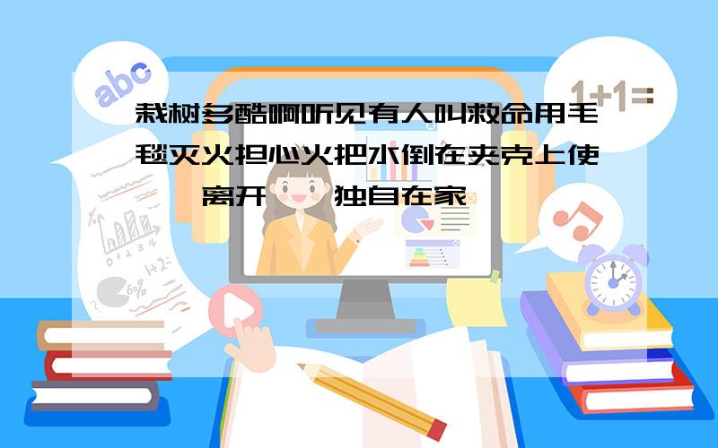 栽树多酷啊听见有人叫救命用毛毯灭火担心火把水倒在夹克上使……离开……独自在家