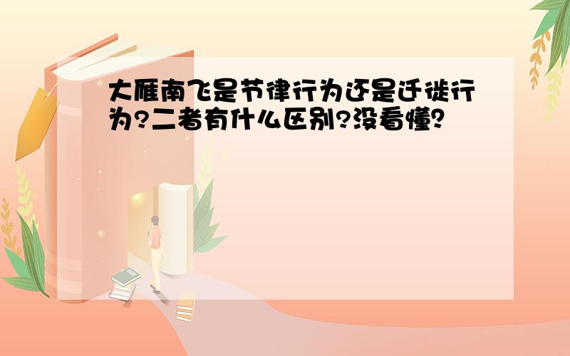 大雁南飞是节律行为还是迁徙行为?二者有什么区别?没看懂？