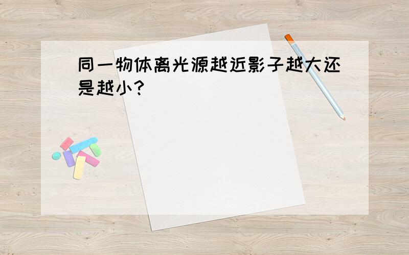 同一物体离光源越近影子越大还是越小?