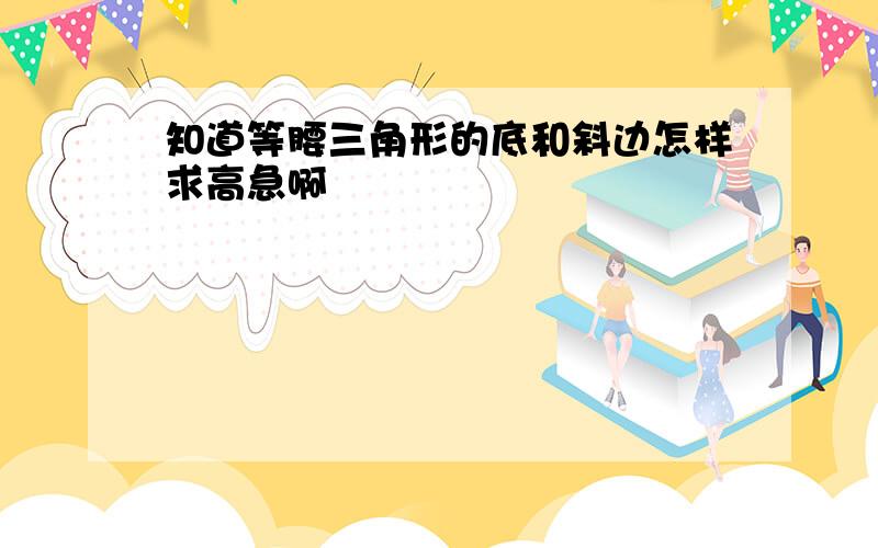 知道等腰三角形的底和斜边怎样求高急啊