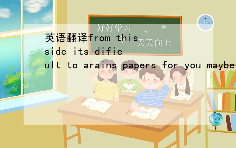 英语翻译from this side its dificult to arains papers for you maybe there is a way you can arains papersto work in holland if you sea opertunitie please let me know with regards rene