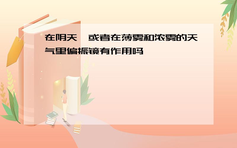 在阴天,或者在薄雾和浓雾的天气里偏振镜有作用吗