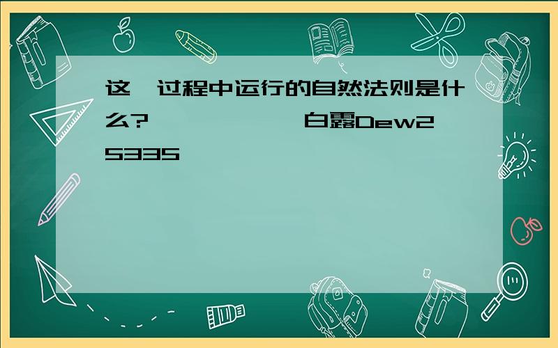 这一过程中运行的自然法则是什么?——————白露Dew25335