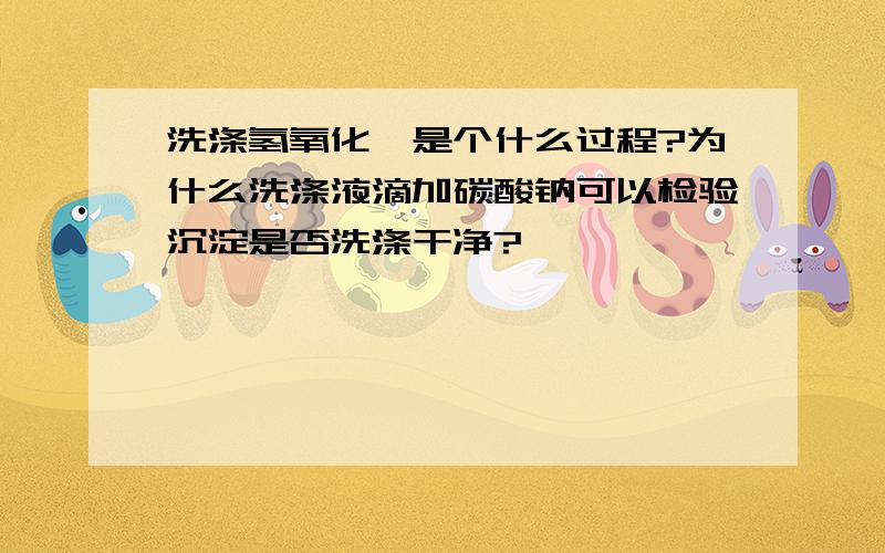 洗涤氢氧化镁是个什么过程?为什么洗涤液滴加碳酸钠可以检验沉淀是否洗涤干净?