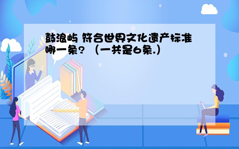 鼓浪屿 符合世界文化遗产标准哪一条? （一共是6条.）