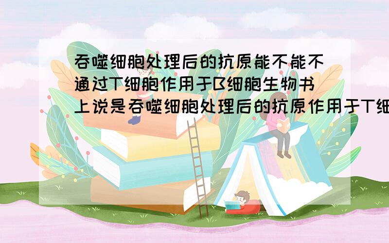 吞噬细胞处理后的抗原能不能不通过T细胞作用于B细胞生物书上说是吞噬细胞处理后的抗原作用于T细胞,T细胞又分泌淋巴因子作用于B细胞