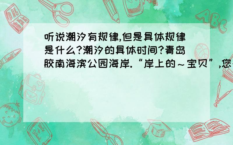 听说潮汐有规律,但是具体规律是什么?潮汐的具体时间?青岛胶南海滨公园海岸.“岸上的～宝贝”,您的回答适用于世界上所有的地方吗?还是只适用于青岛?