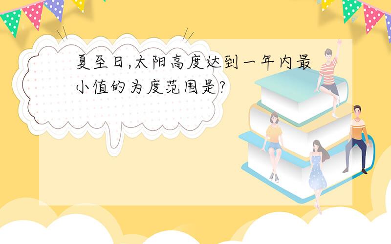 夏至日,太阳高度达到一年内最小值的为度范围是?