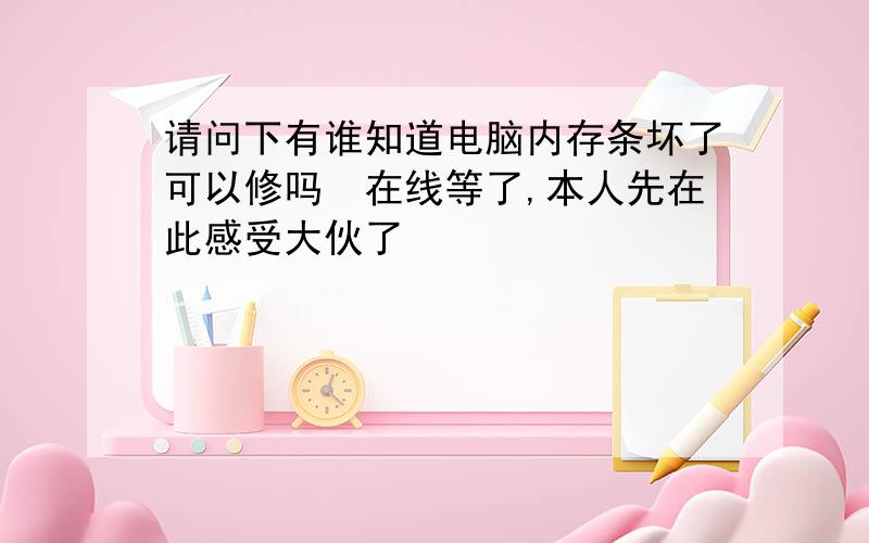 请问下有谁知道电脑内存条坏了可以修吗　在线等了,本人先在此感受大伙了