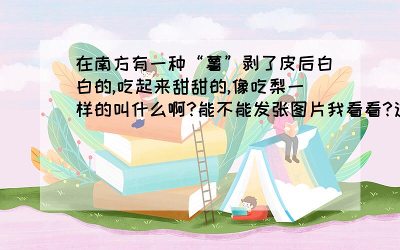 在南方有一种“薯”剥了皮后白白的,吃起来甜甜的,像吃梨一样的叫什么啊?能不能发张图片我看看?这种薯是种在土地里的,而且特招蚯蚓喜欢,其形状圆圆带尖形