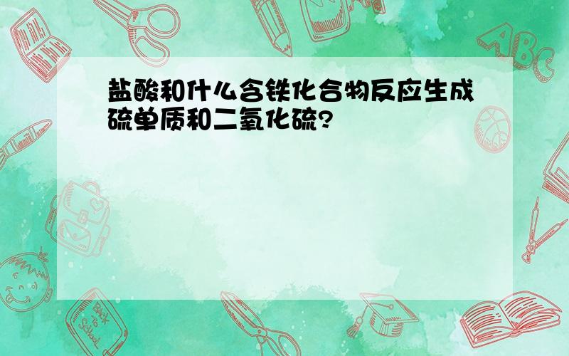 盐酸和什么含铁化合物反应生成硫单质和二氧化硫?