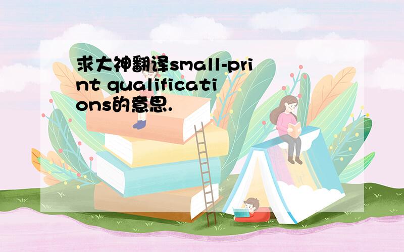 求大神翻译small-print qualifications的意思.