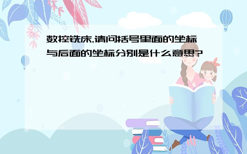 数控铣床.请问括号里面的坐标与后面的坐标分别是什么意思?