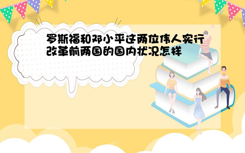 罗斯福和邓小平这两位伟人实行改革前两国的国内状况怎样