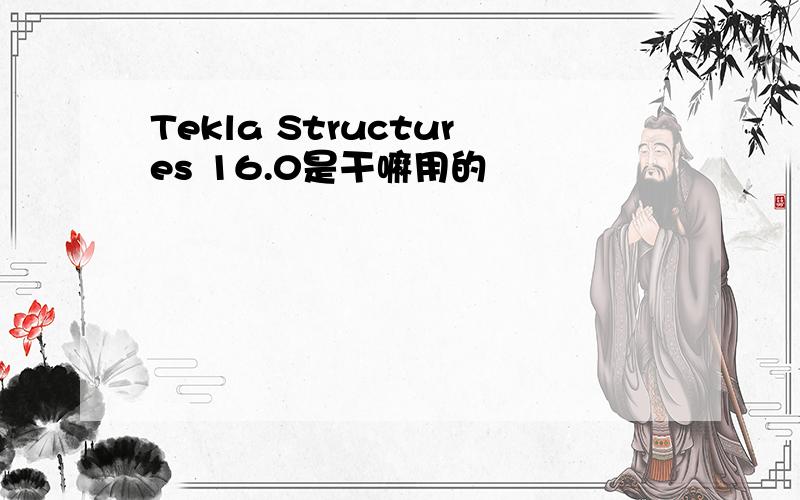 Tekla Structures 16.0是干嘛用的