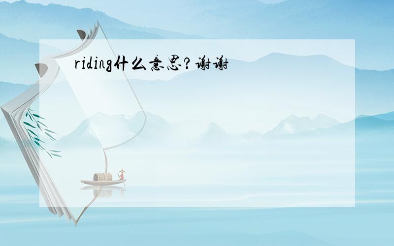 riding什么意思?谢谢