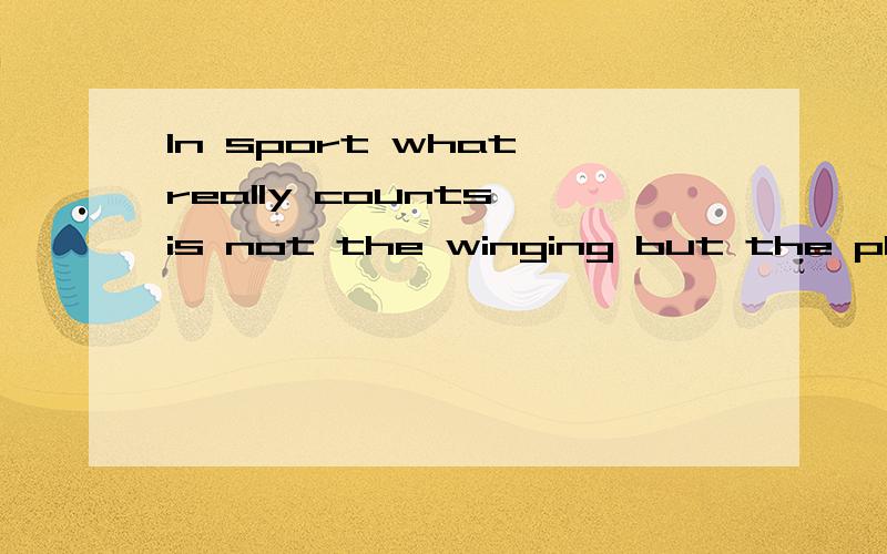 In sport what really counts is not the winging but the playing .