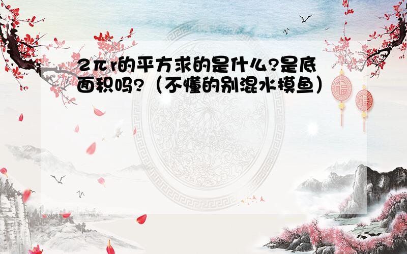 2πr的平方求的是什么?是底面积吗?（不懂的别混水摸鱼）