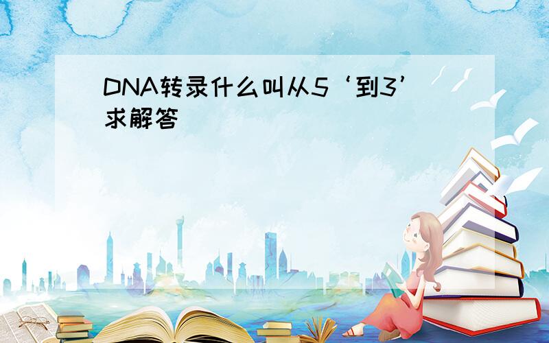 DNA转录什么叫从5‘到3’求解答