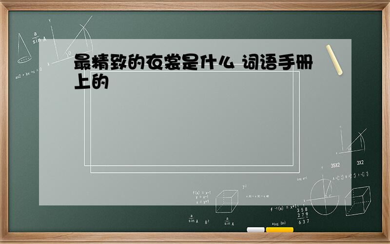 最精致的衣裳是什么 词语手册上的