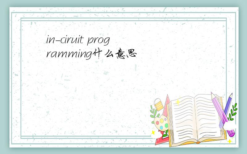 in-ciruit programming什么意思