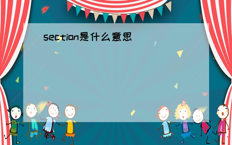 section是什么意思