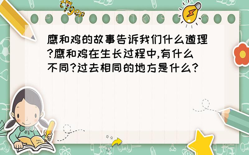 鹰和鸡的故事告诉我们什么道理?鹰和鸡在生长过程中,有什么不同?过去相同的地方是什么?