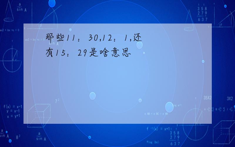 那些11：30,12：1,还有15：29是啥意思