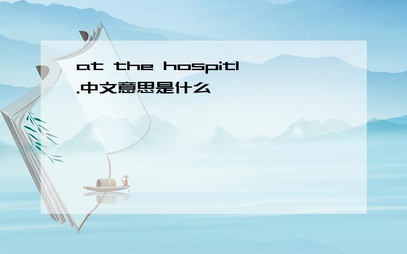 at the hospitl.中文意思是什么