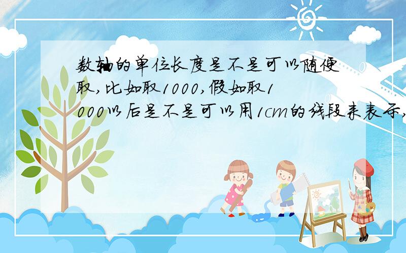 数轴的单位长度是不是可以随便取,比如取1000,假如取1000以后是不是可以用1cm的线段来表示,也可以用2cm的线段来表示?