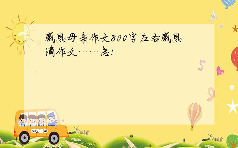 感恩母亲作文800字左右感恩滴作文……急!