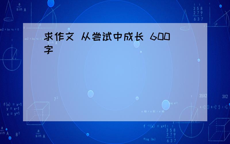 求作文 从尝试中成长 600字