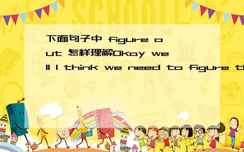 下面句子中 figure out 怎样理解Okay well I think we need to figure that out before we send the tester back so let me see from our planner when we will build some more BQ4013.在这里 美语中的 figure out 同样 so 在这里是一个什么