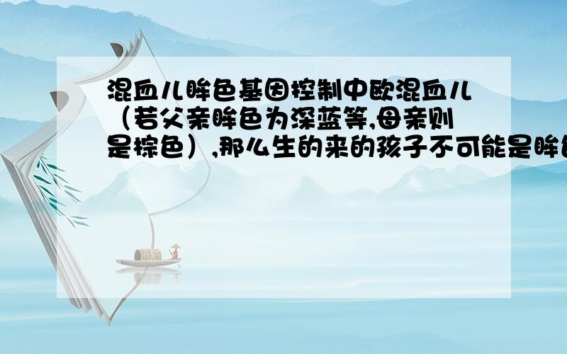 混血儿眸色基因控制中欧混血儿（若父亲眸色为深蓝等,母亲则是棕色）,那么生的来的孩子不可能是眸色为蓝色的吗?