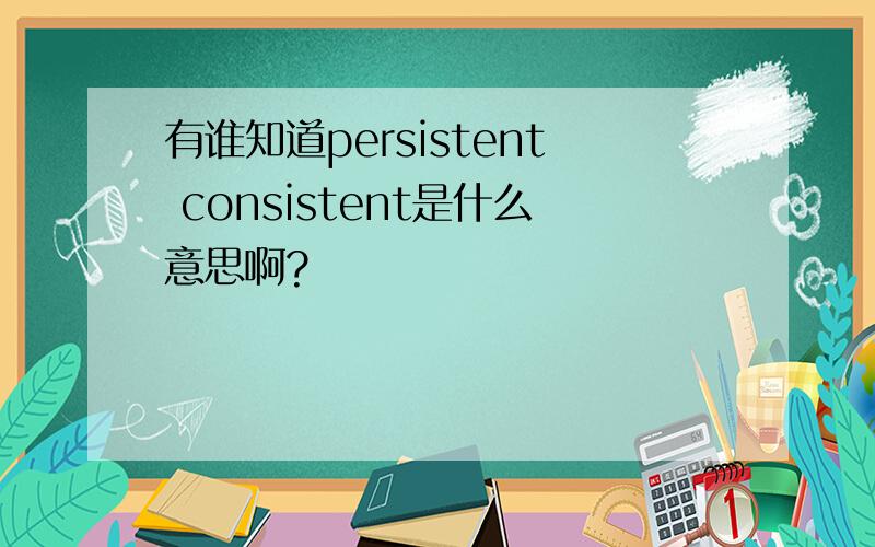 有谁知道persistent consistent是什么意思啊?