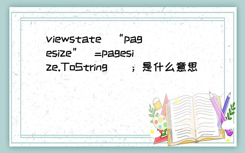 viewstate[“pagesize”]=pagesize.ToString()；是什么意思