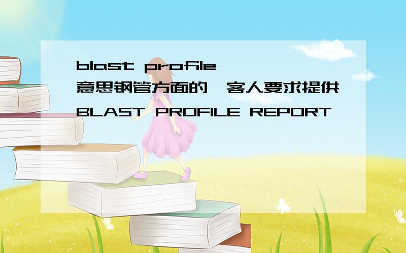 blast profile 意思钢管方面的,客人要求提供BLAST PROFILE REPORT,