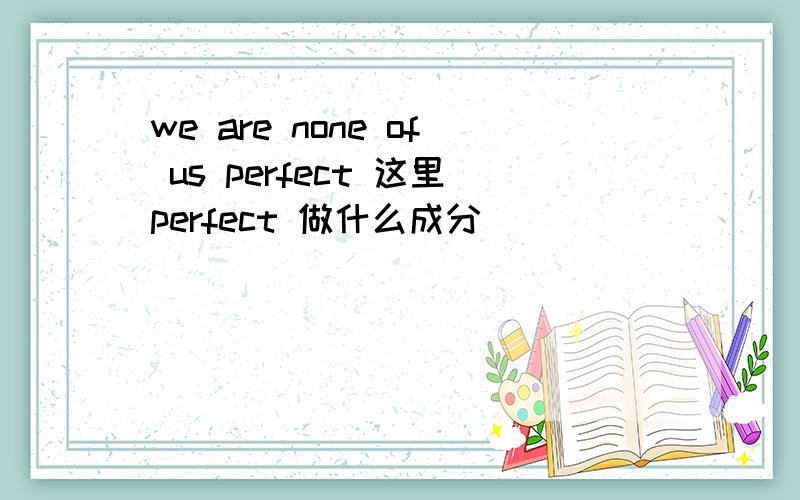 we are none of us perfect 这里perfect 做什么成分