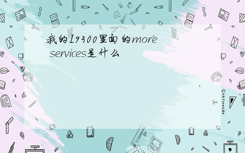 我的I9300里面的more services是什么