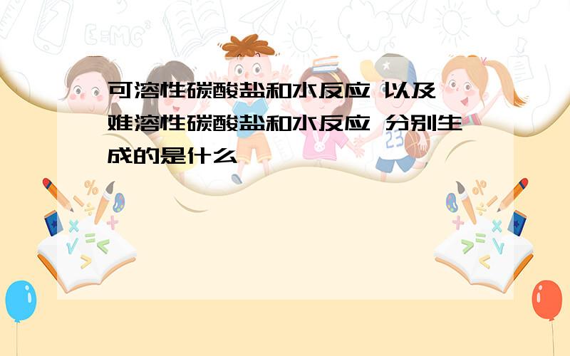 可溶性碳酸盐和水反应 以及 难溶性碳酸盐和水反应 分别生成的是什么