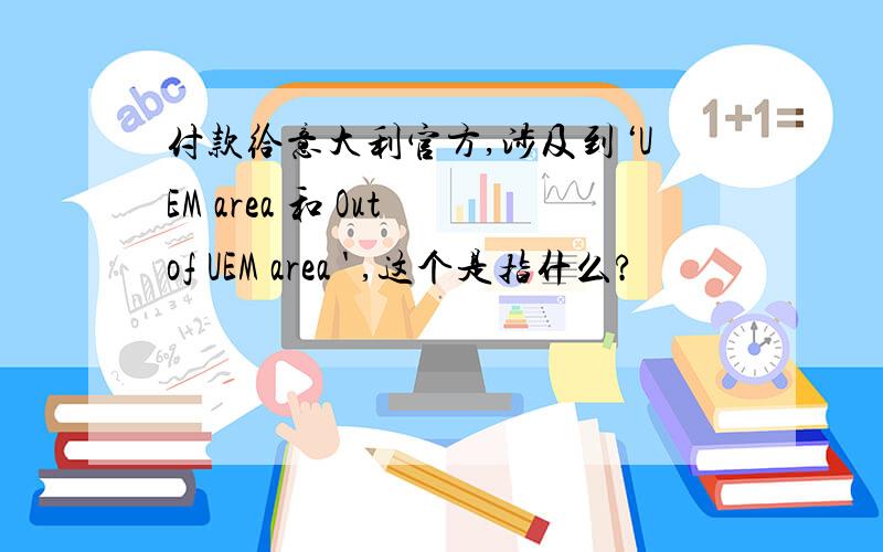 付款给意大利官方,涉及到‘UEM area 和 Out of UEM area ' ,这个是指什么?