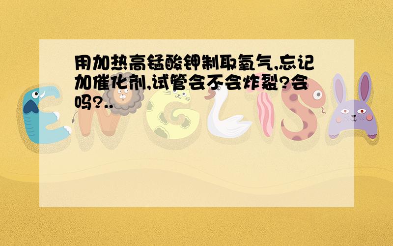 用加热高锰酸钾制取氧气,忘记加催化剂,试管会不会炸裂?会吗?..