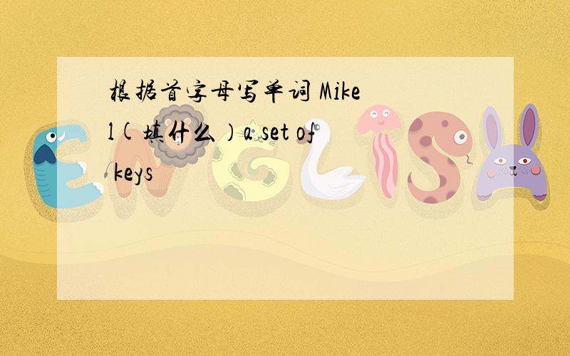 根据首字母写单词 Mike l(填什么）a set of keys
