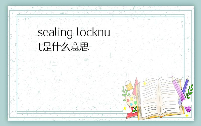 sealing locknut是什么意思