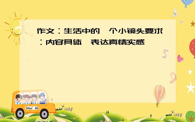 作文：生活中的一个小镜头要求：内容具体,表达真情实感