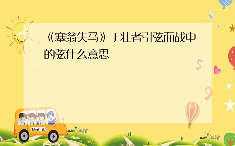 《塞翁失马》丁壮者引弦而战中的弦什么意思